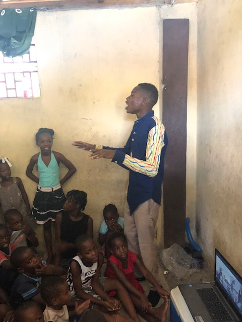 teaching sunday school in haiti